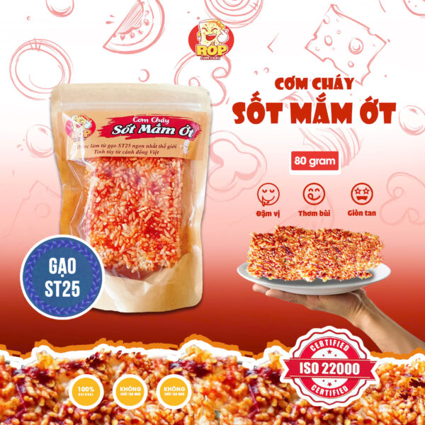 Cơm cháy sốt mắm ớt ST25 - 80 gram